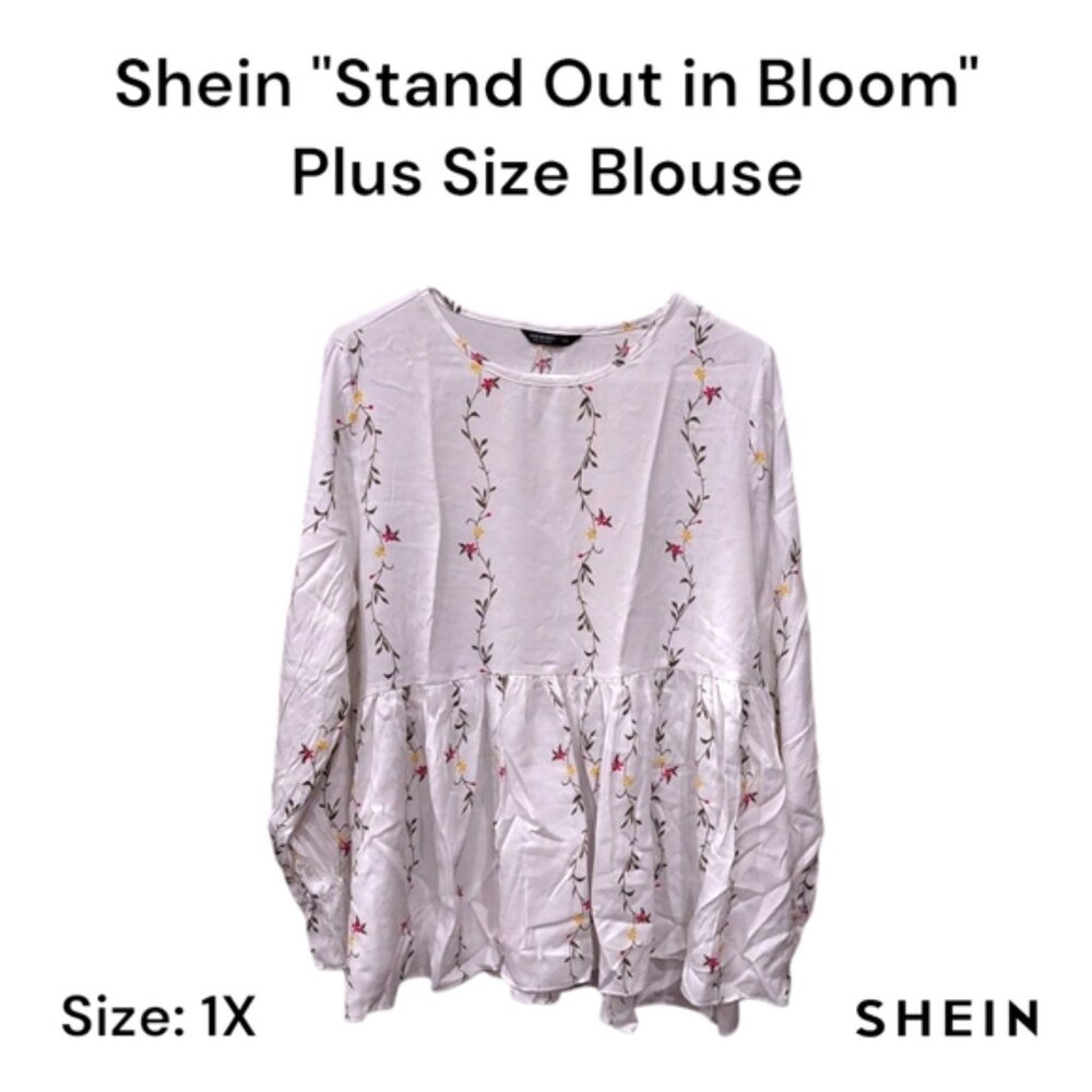 Shein Plus Floral Peplum Blouse